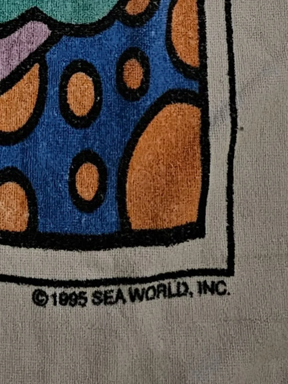Vintage Rare 90s 1995 Sea World Shamu's Happy Harbor Beach Towel Orca Whale Rare